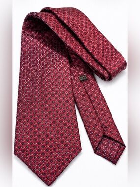 Stefano Ricci Luxury Red Silk Crystal Accent Tie